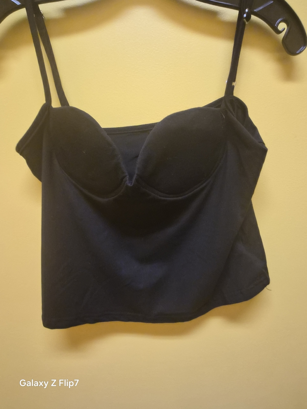 Black Bustier Crop Top with Spaghetti Straps